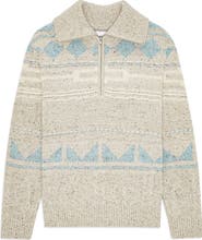 NN07 William 6697 Fair Isle Half Zip Sweater