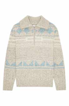 NN07 William 6697 Fair Isle Half Zip Sweater
