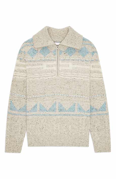 NN07 William 6697 Fair Isle Half Zip Sweater