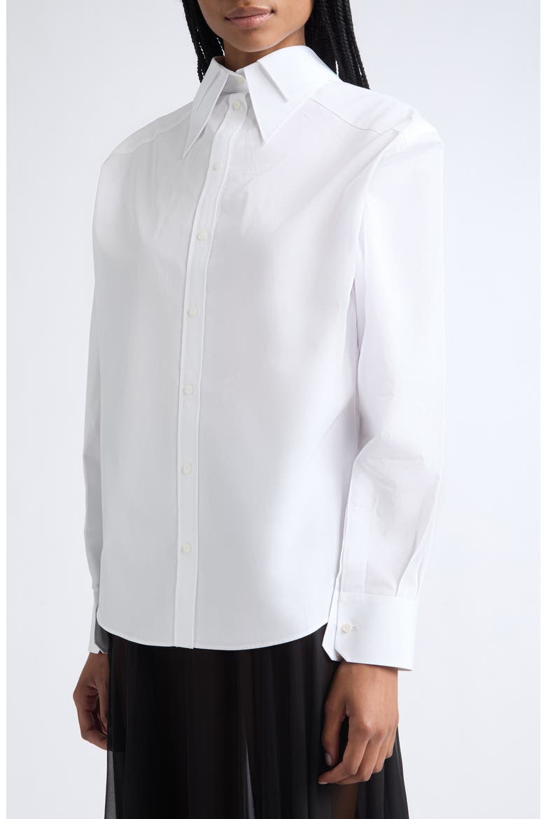 Cotton Poplin Button-Up Shirt, Alternate, color, OPTICAL WHITE
