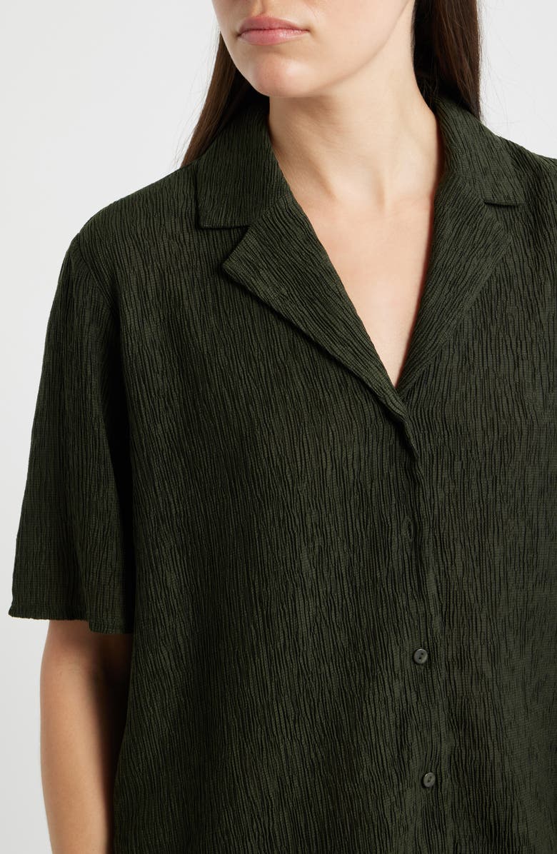 Eileen Fisher Texture Elbow Sleeve Shirt, Alternate, color, Seawd