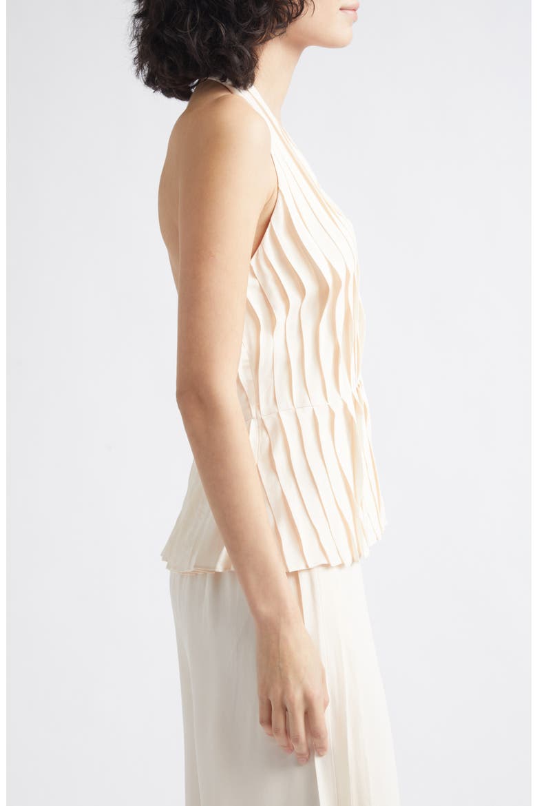 Jane Pleated Halter Top, Alternate, color, PEACH SORBET