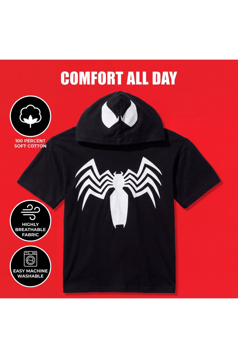 Spider-man Hooded T-shirt (toddler, Little Kid & Big Kid), Alternate, color, Venom Black