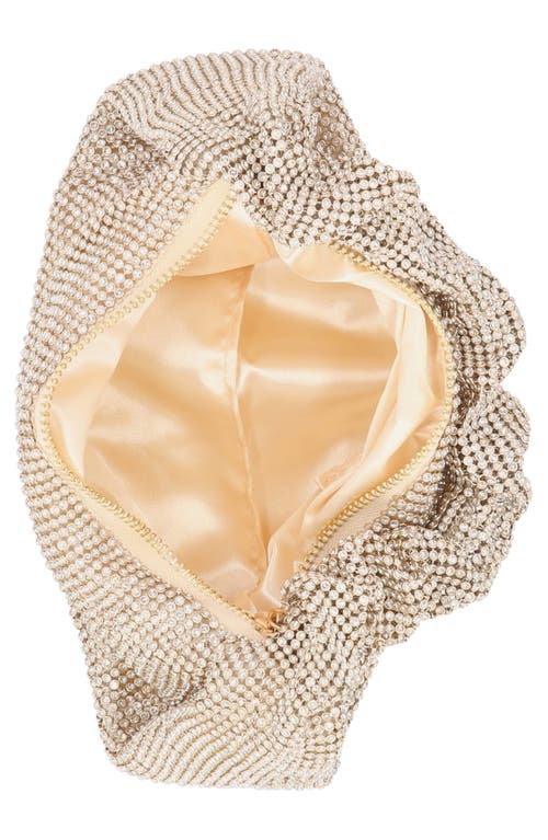 Jessica Mcclintock Tillie Rhinestone Mesh Shoulder Bag In Light Gold