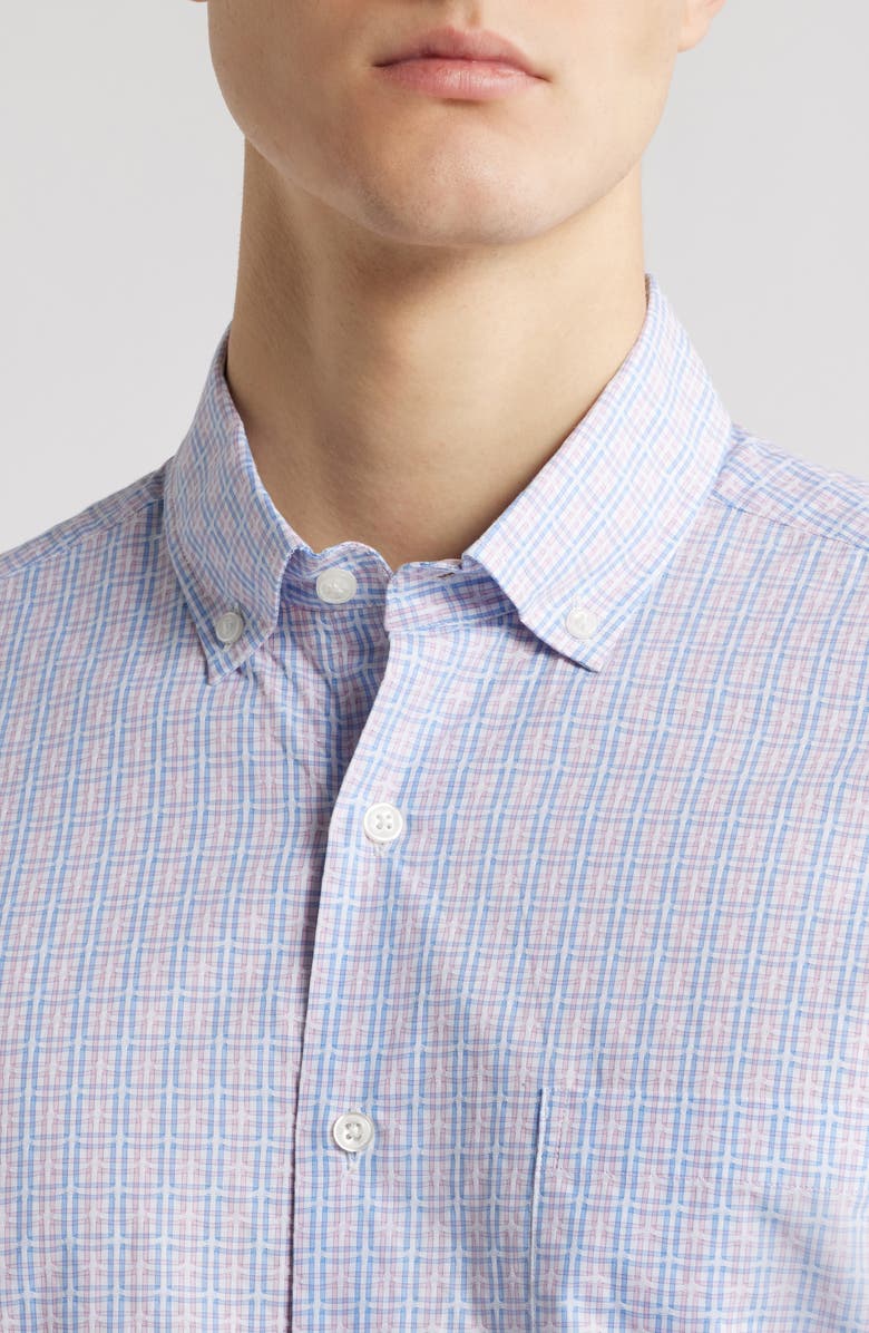 Scott Barber Multicolor Check Cotton Jacquard Button-Down Shirt, Alternate, color, 