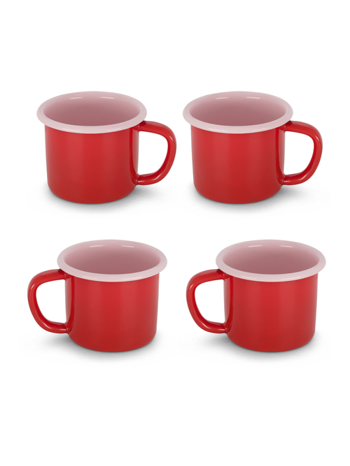 Elifle Two Tone Enamel Mug In Red