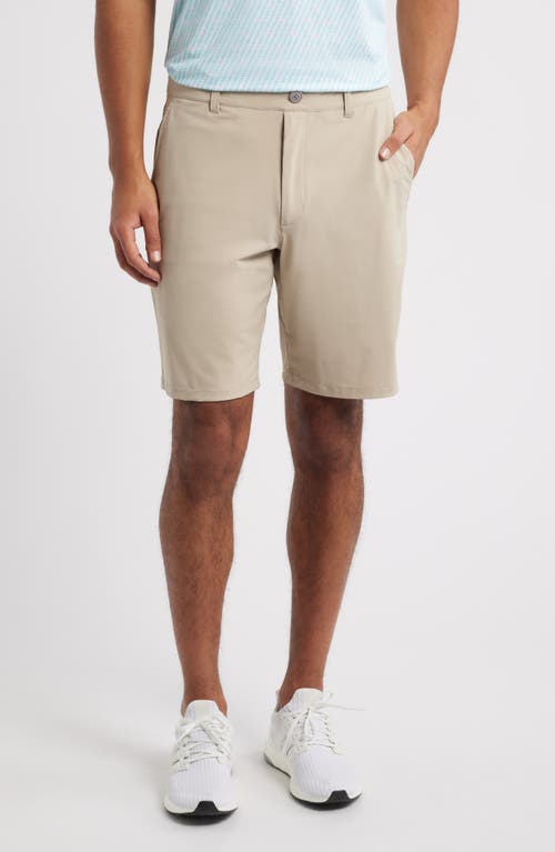 Johnnie-o Fusionn Stretch Nylon Chino Shorts In Khaki