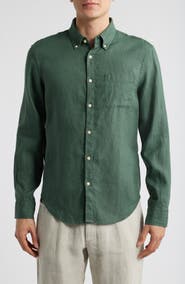 ALEX CRANE Playa Linen Button-Down Shirt
