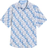 Tommy Bahama Nova Wave Sunnyside Palms Short Sleeve Seersucker Button-Up Shirt
