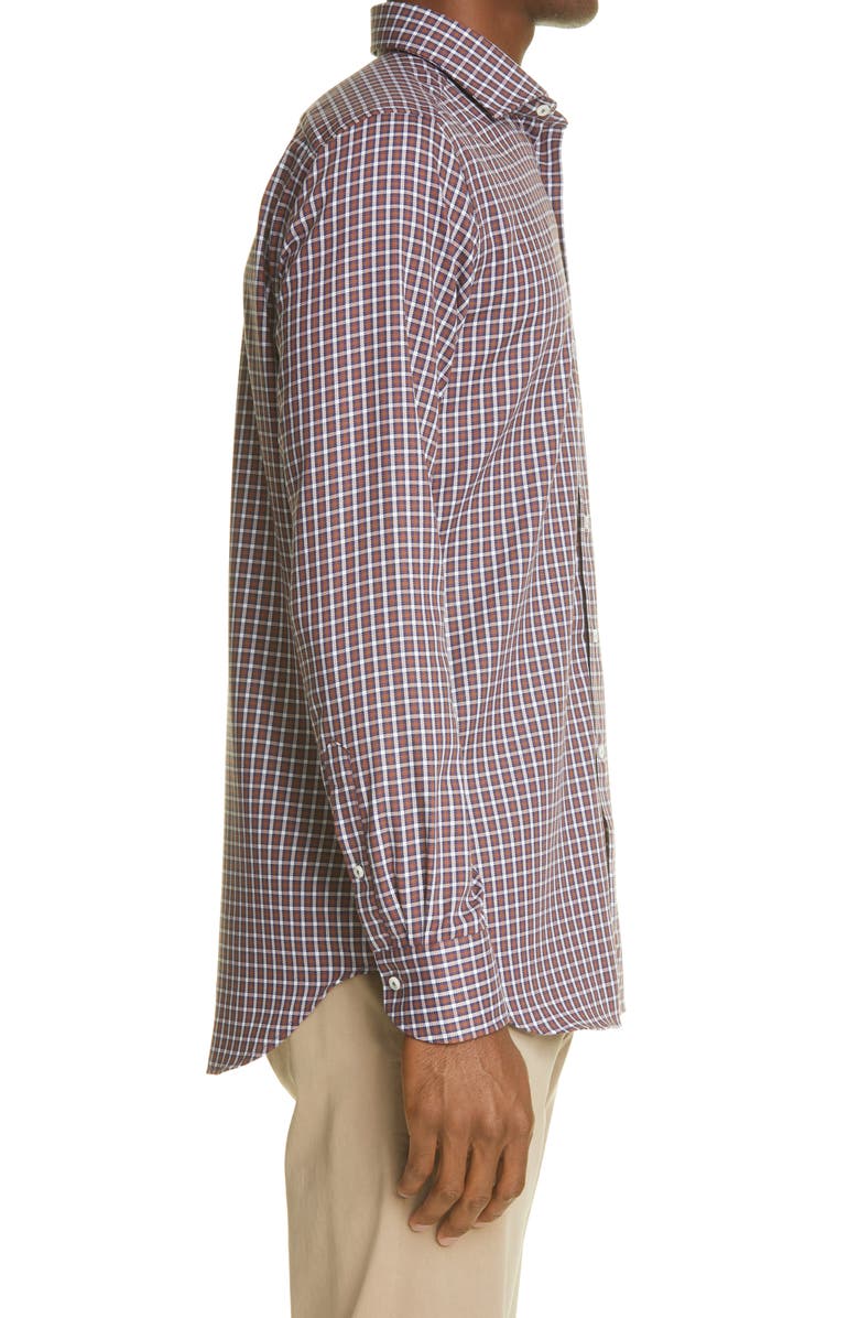 Canali Travel Plaid Non-Iron Cotton Dress Shirt, Alternate, color, 