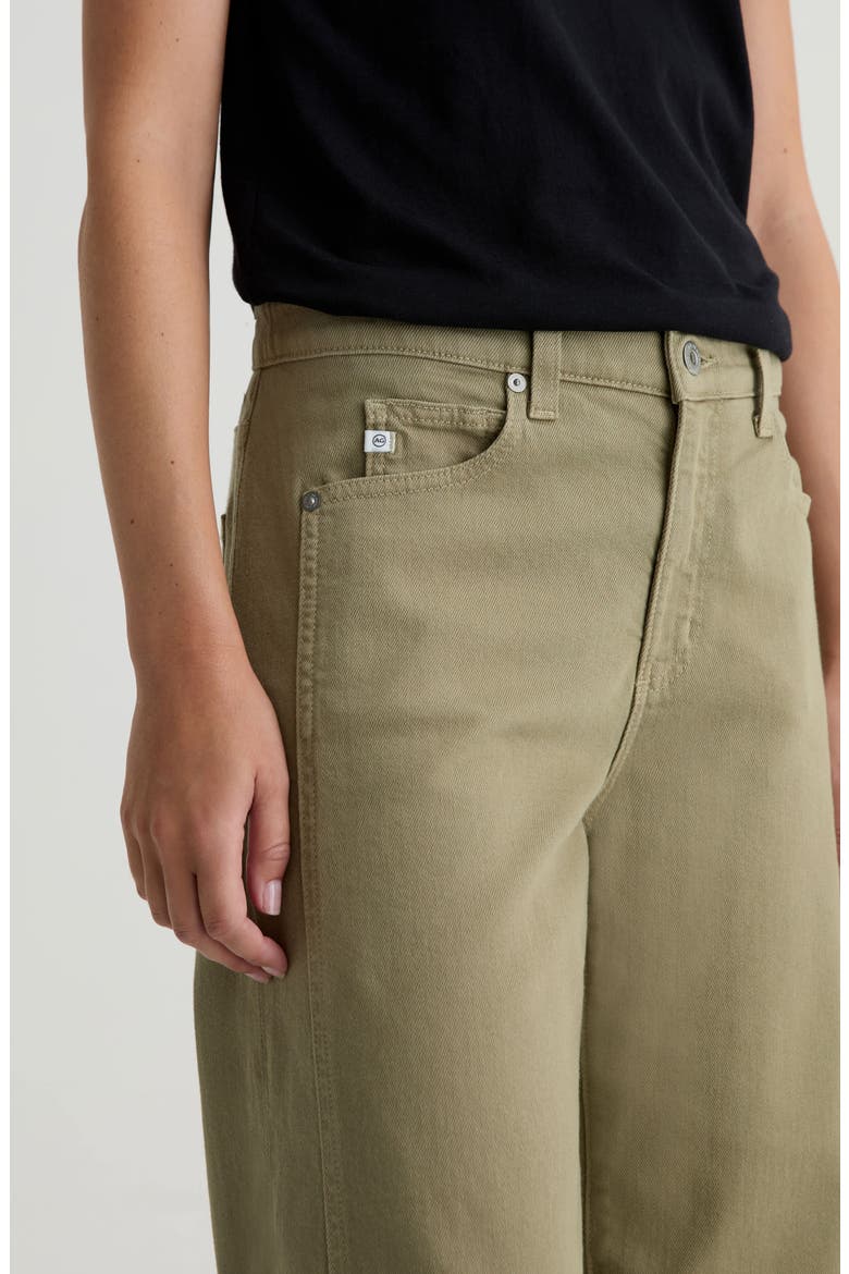 Saige Raw Hem Paneled Ankle Wide Leg Jeans, Alternate, color, DUSTY SAGE