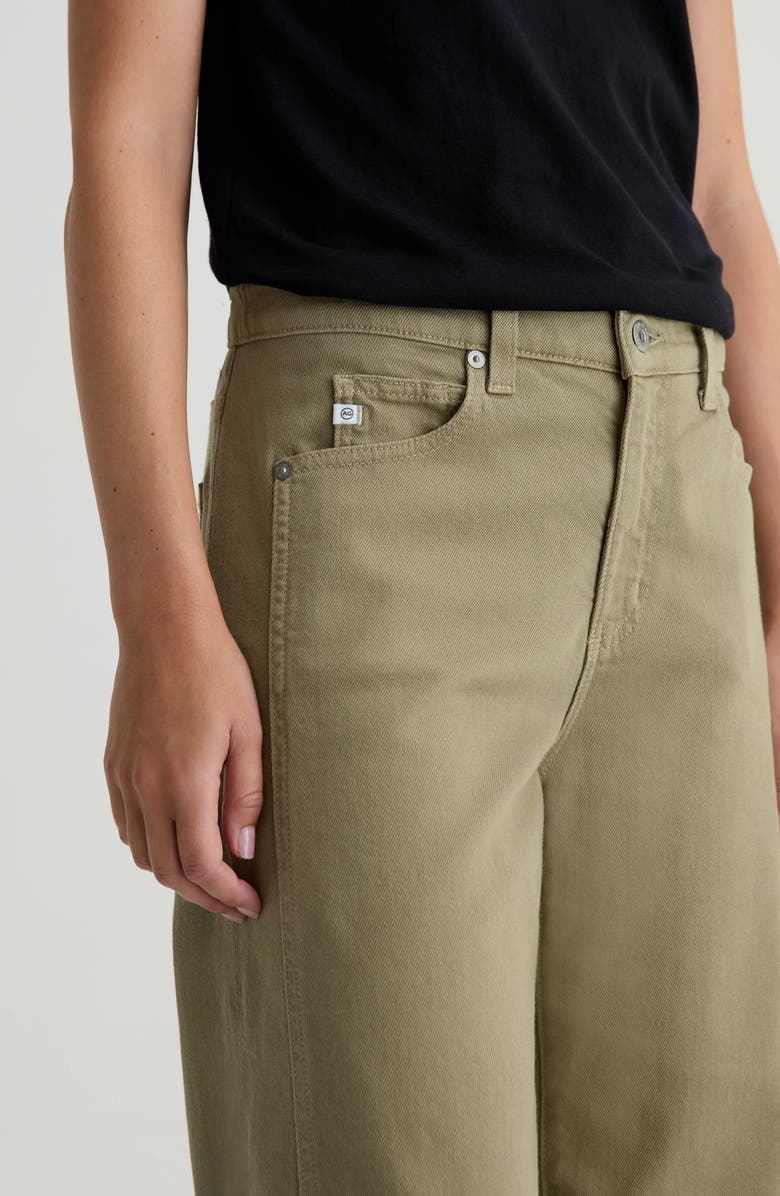 AG Saige Raw Hem Paneled Ankle Wide Leg Jeans, Alternate, color, Dusty Sage