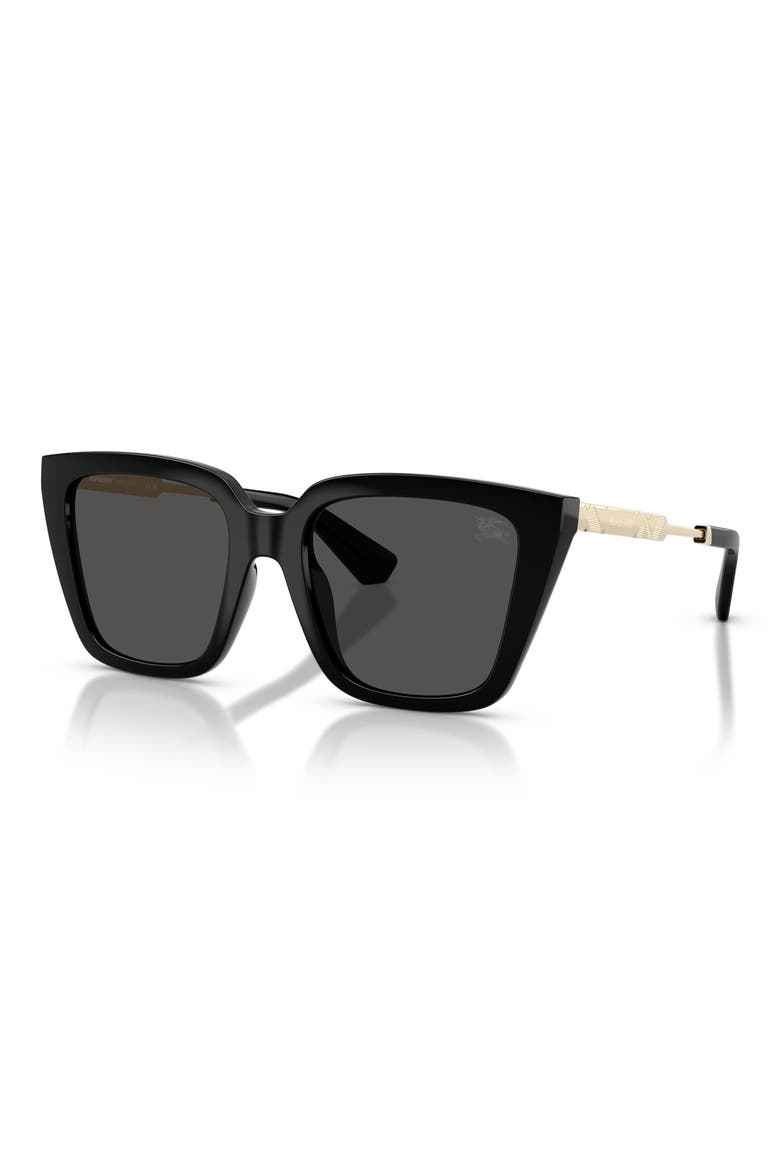 52mm Square Sunglasses, Alternate, color, BLACK / DARK GREY