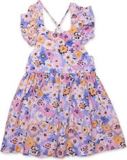 WORTHY THREADS Girls Ruffle Sleeve Dress