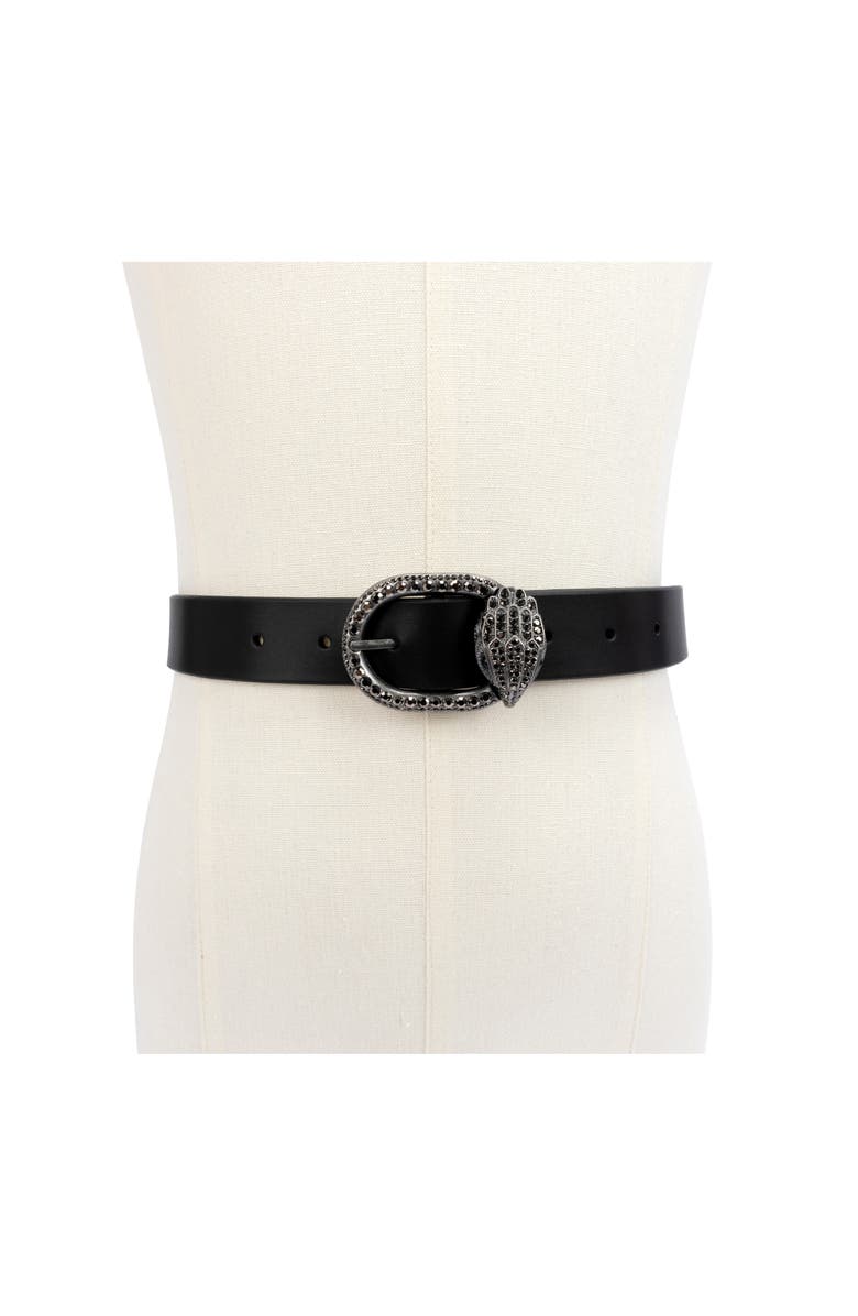 Kurt Geiger London Jewel Buckle Leather Belt, Alternate, color, 