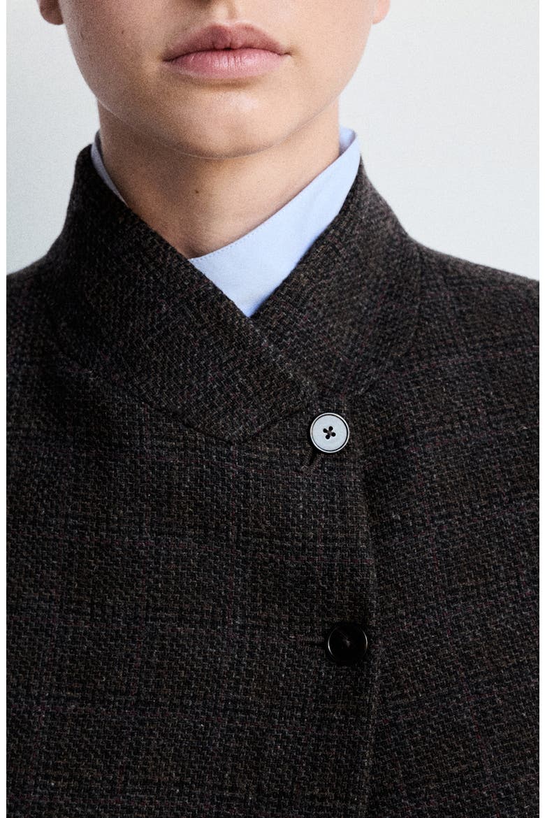 Leita Stand Collar Wool Blend Blazer, Alternate, color, GREY