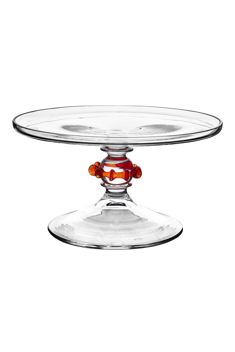 Nell Ruffle Petite Cake Stand & Dome, Alternate, color, RUBY