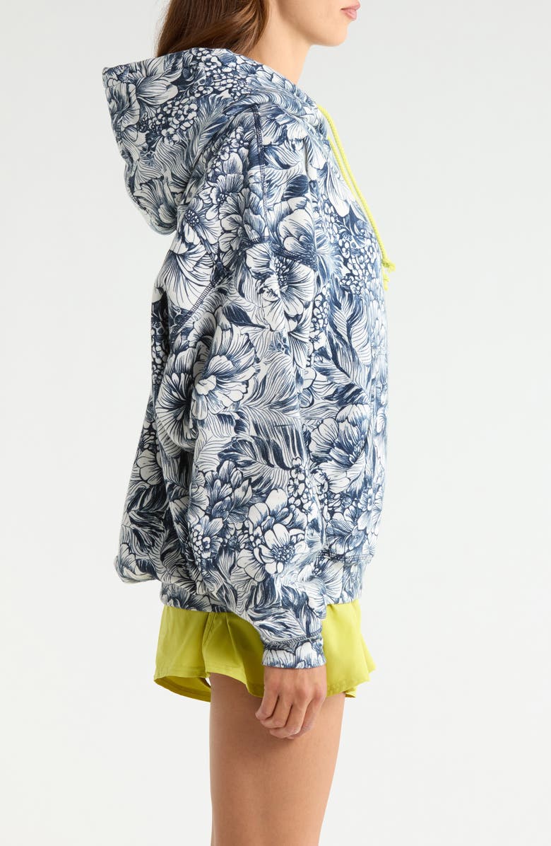Free People Final Call Print Hoodie, Alternate, color, Wild Side Navy Combo