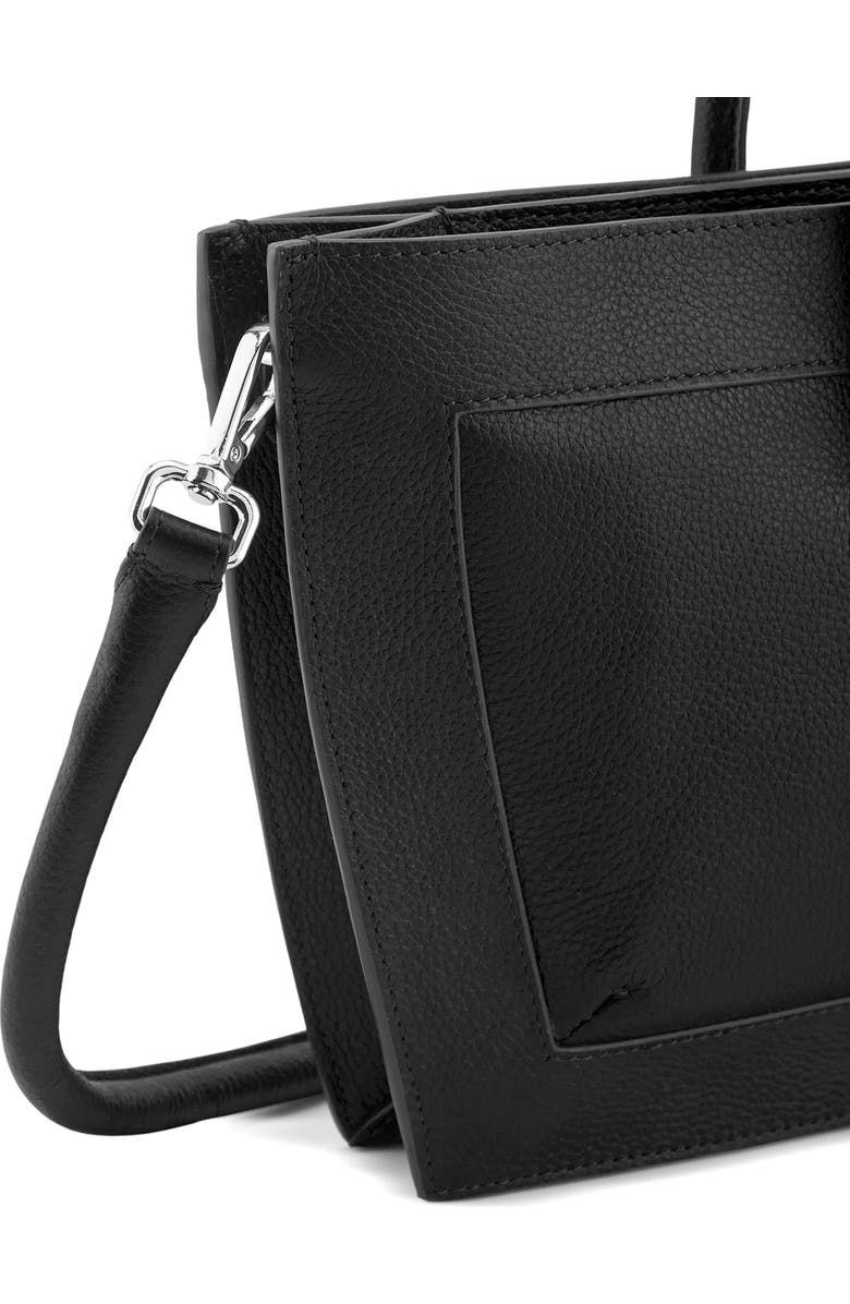 behno Frida Leather Baguette Top Handle Bag, Alternate, color, Black