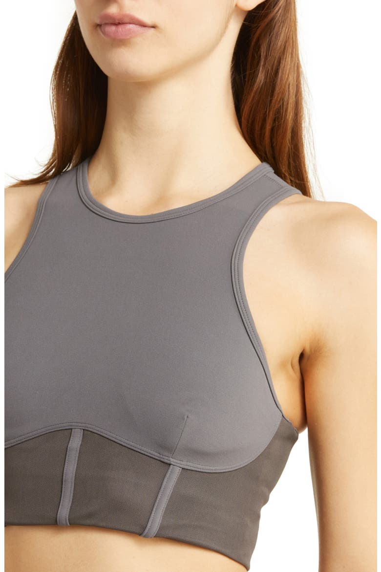 Studio Luxe Corset Sports Bra, Alternate, color, GREY MAGNET