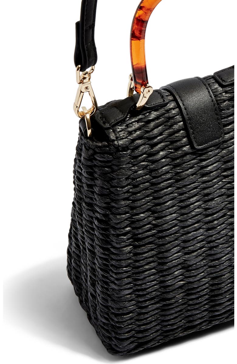 Topshop Skyla Top Handle Straw Grab Bag, Alternate, color,