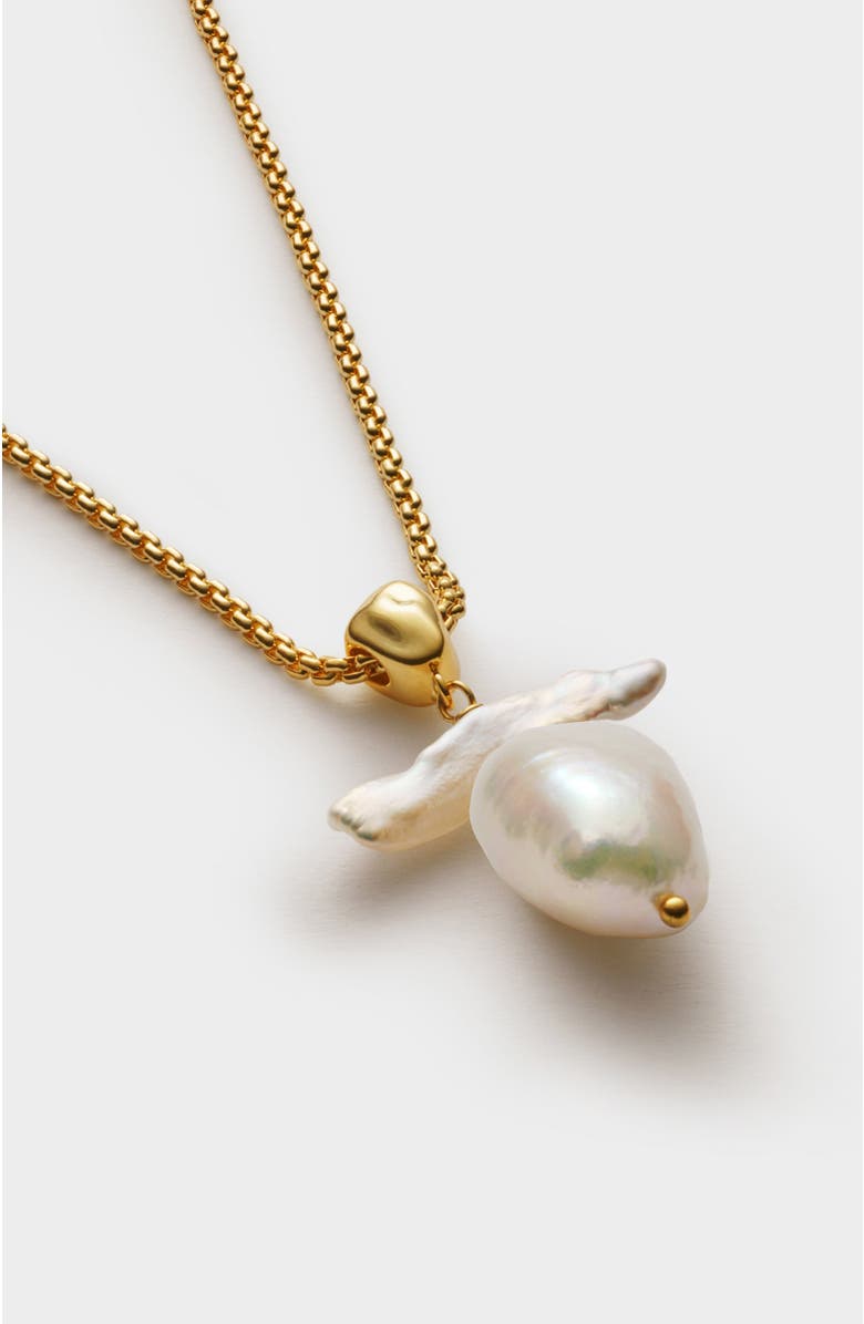 Katie Loxton Sol Pearl Necklace, Alternate, color, Gold Coated