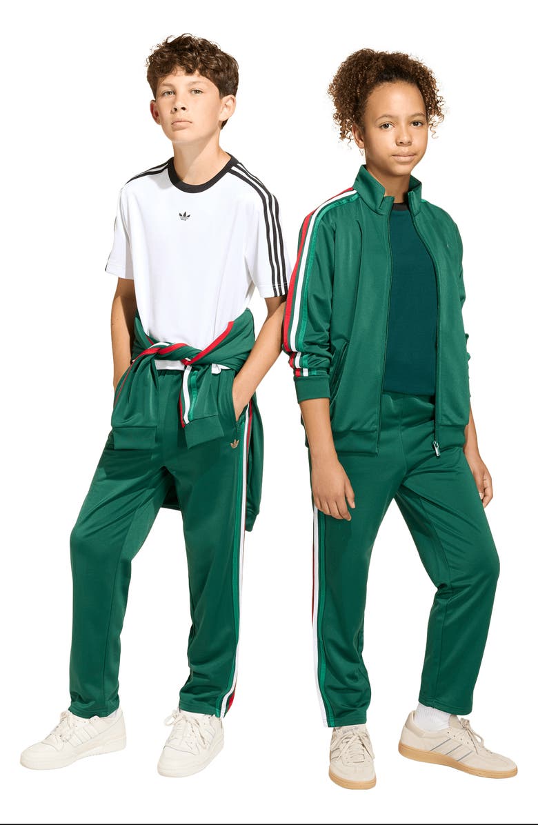 adidas Originals Kids' Firebird Recycled Polyester Track Pants, Alternate, color, Team Dark Green/Dark Football Gold