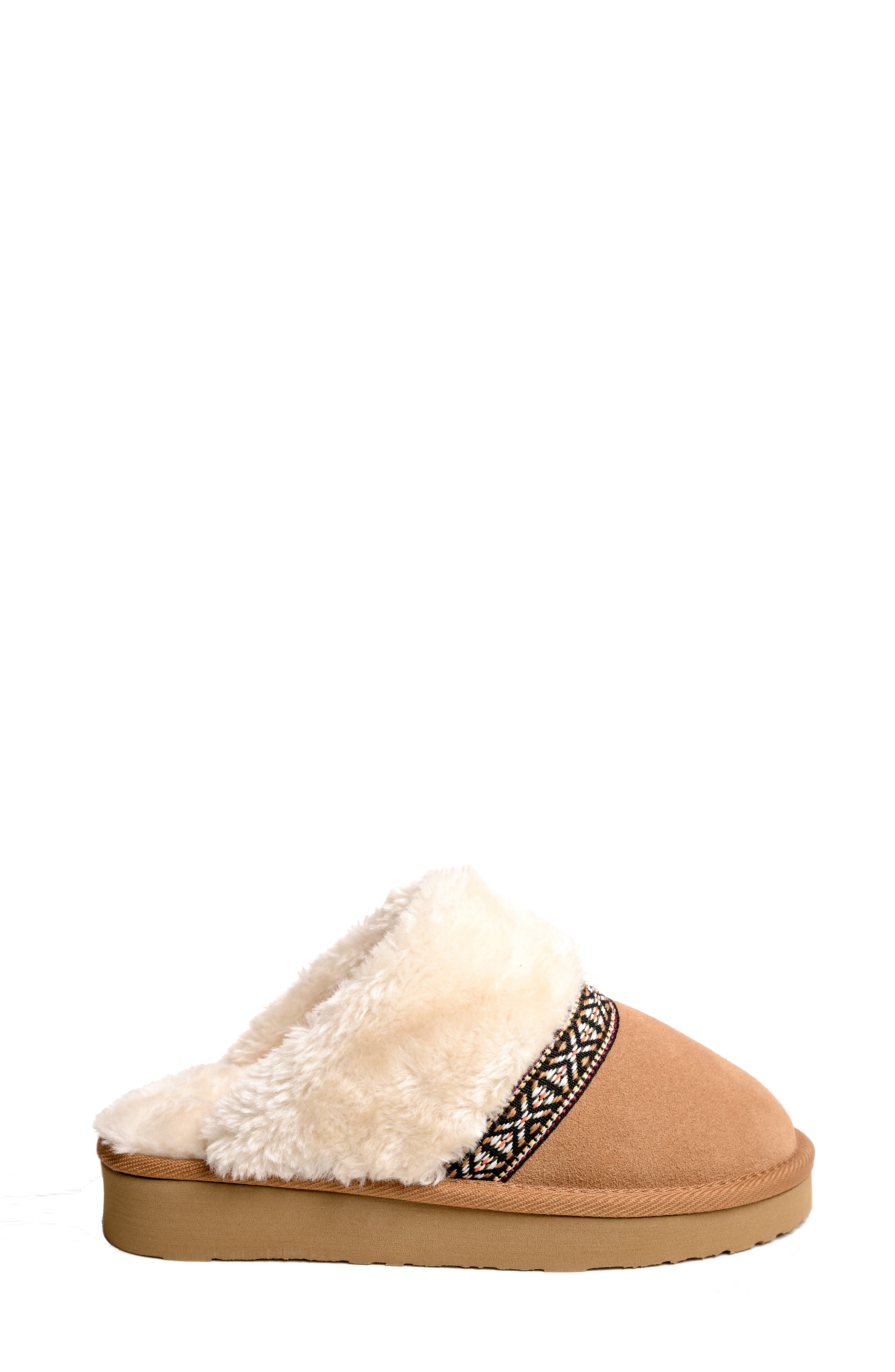 Minnetonka Corie Faux Fur Scuff Slipper, Alternate, color, Cinnamon