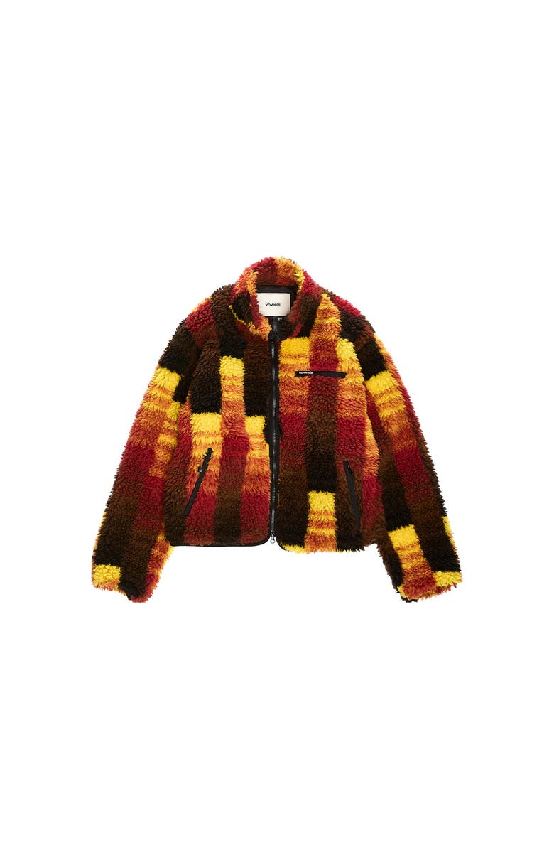 vowels Jacquarded Fleece Jacket, Main, color, 