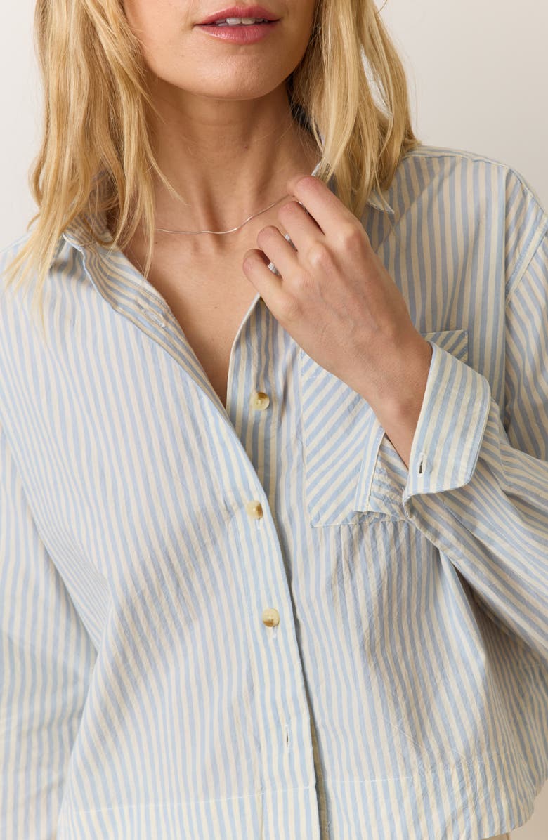 Marine Layer Stripe Boxy Crop Shirt, Alternate, color, 
