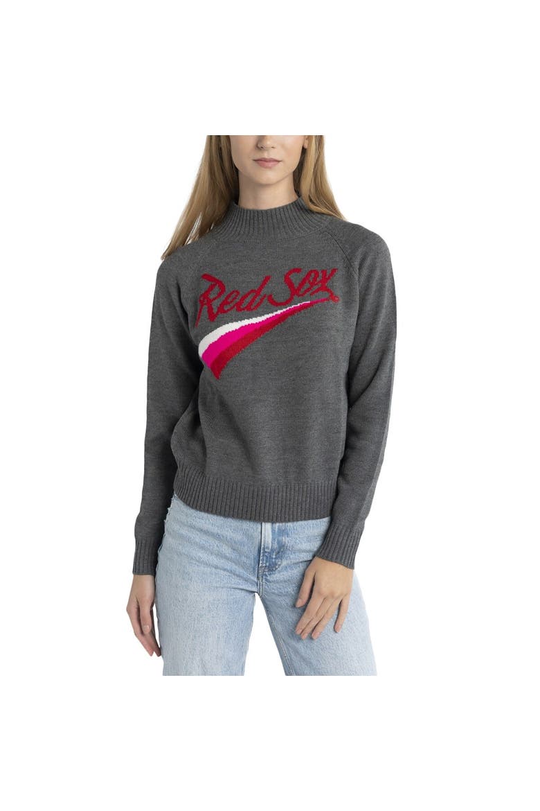 Women's Lusso  Gray Boston Red Sox Serena Raglan Pullover Sweater, Alternate, color, Gray