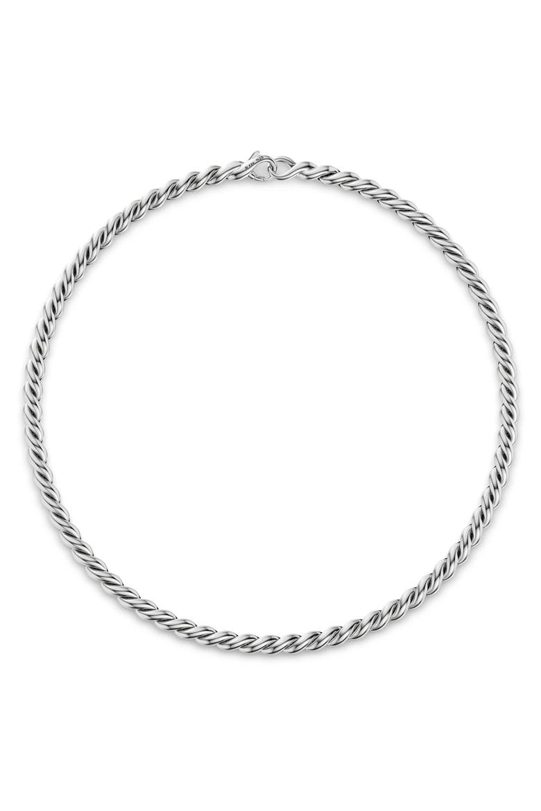 Sculpted Cable Chain Necklace, Alternate, color, SILVER
