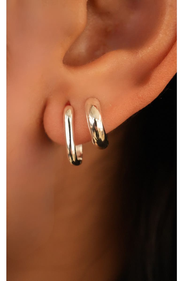 Argento Vivo Sterling Silver Oblong Hoop Earrings, Alternate, color, Silver