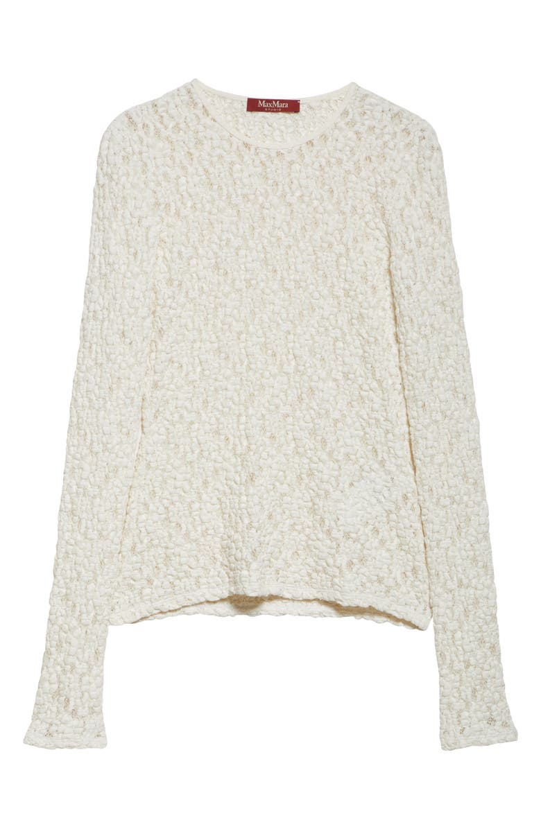 Max Mara Studio Gennaio Textured Lace Top, Alternate, color, Ivory