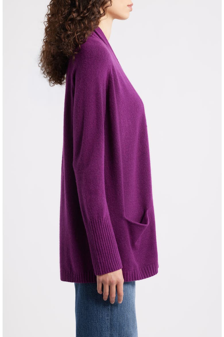 Open Front Cardigan, Alternate, color, PURPLE DARK