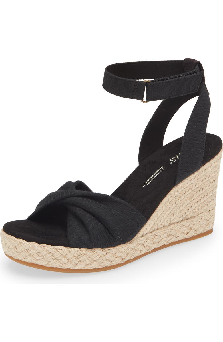 TOMS Marisela Wedge Sandal, Main, color, Black