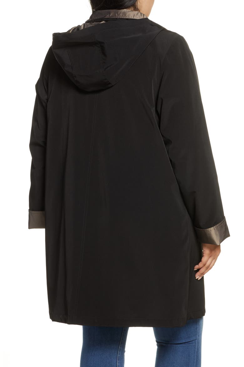 Hooded Raincoat with Liner, Alternate, color, BLACK