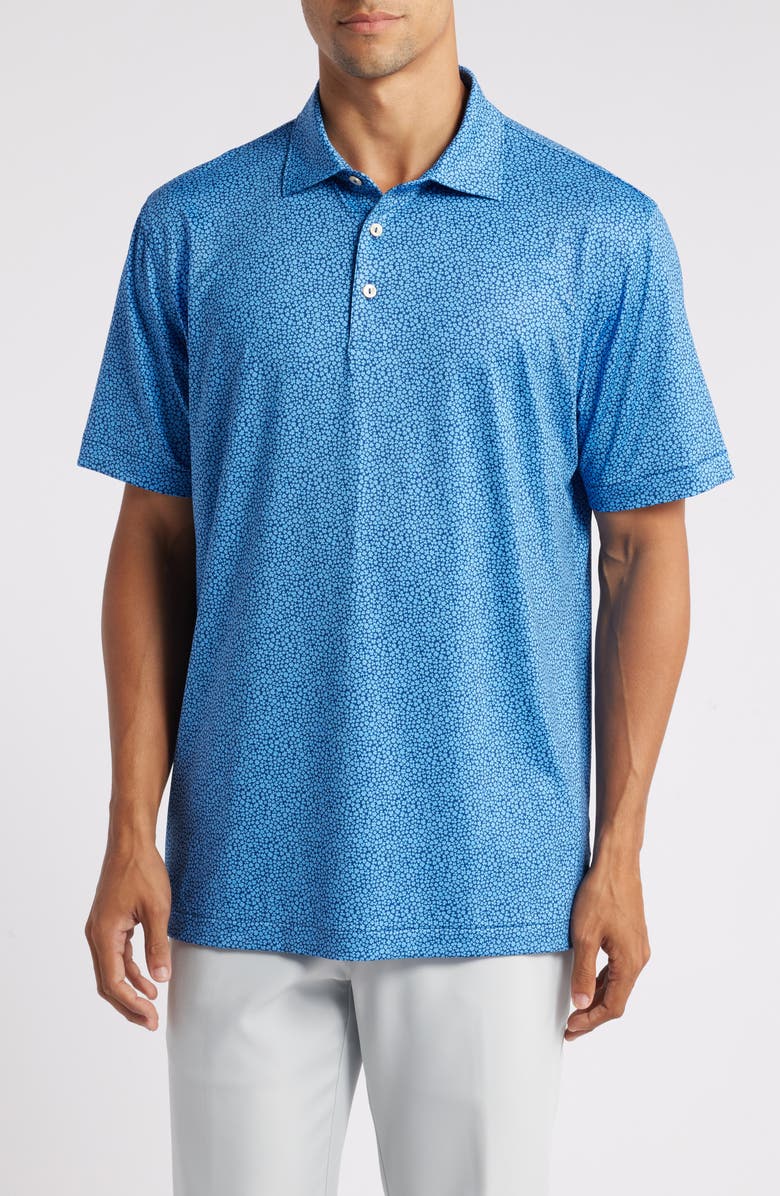 Peter Millar Luck of the Irish Clover Print Performance Golf Polo, Main, color,