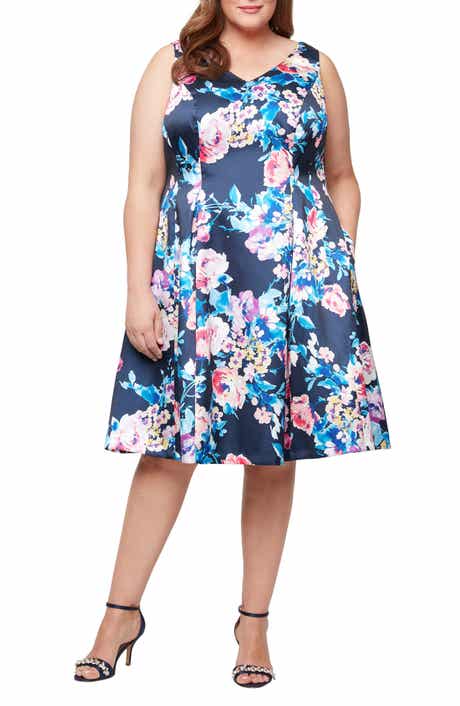 Alex Evenings Floral Fit & Flare Cocktail Dress