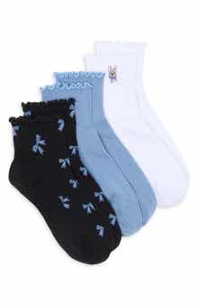 3-Pack Ruffle Critter Assorted Quarter Socks