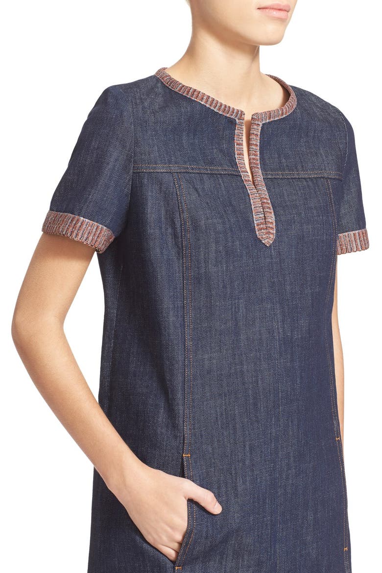Denim Shift Dress, Alternate, color, INDIGO