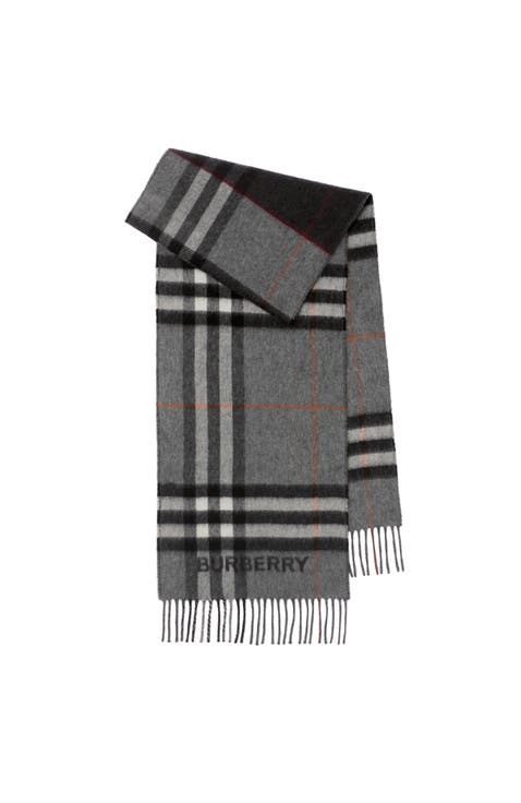 Contrast Check Cashmere Scarf