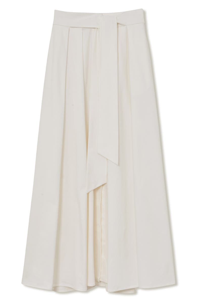 Reiss Simone Cotton Blend Pleated Maxi Skirt, Alternate, color, Ivory