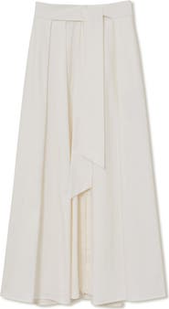 Reiss Simone Cotton Blend Pleated Maxi Skirt