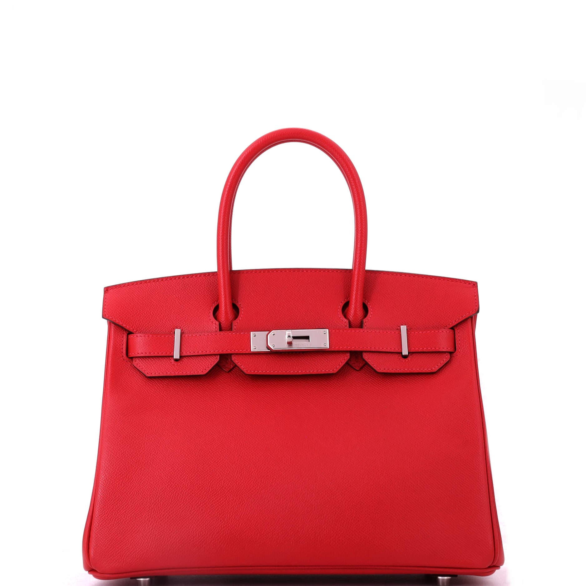 Pre-Owned Hermes Birkin Handbag Red Epsom with Palladium Hardware 30, Main, color, Rouge Vif
