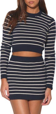 Walter Baker Rory Stripe Crop Sweater