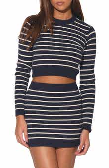 Walter Baker Rory Stripe Crop Sweater