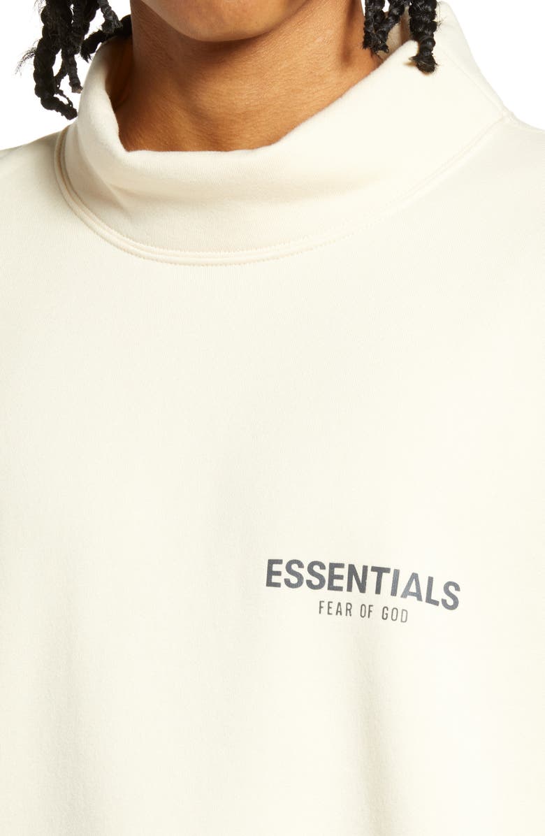 PacSun Fear of God Essentials Unisex Logo Mock Neck Sweatshirt, Alternate, color, 