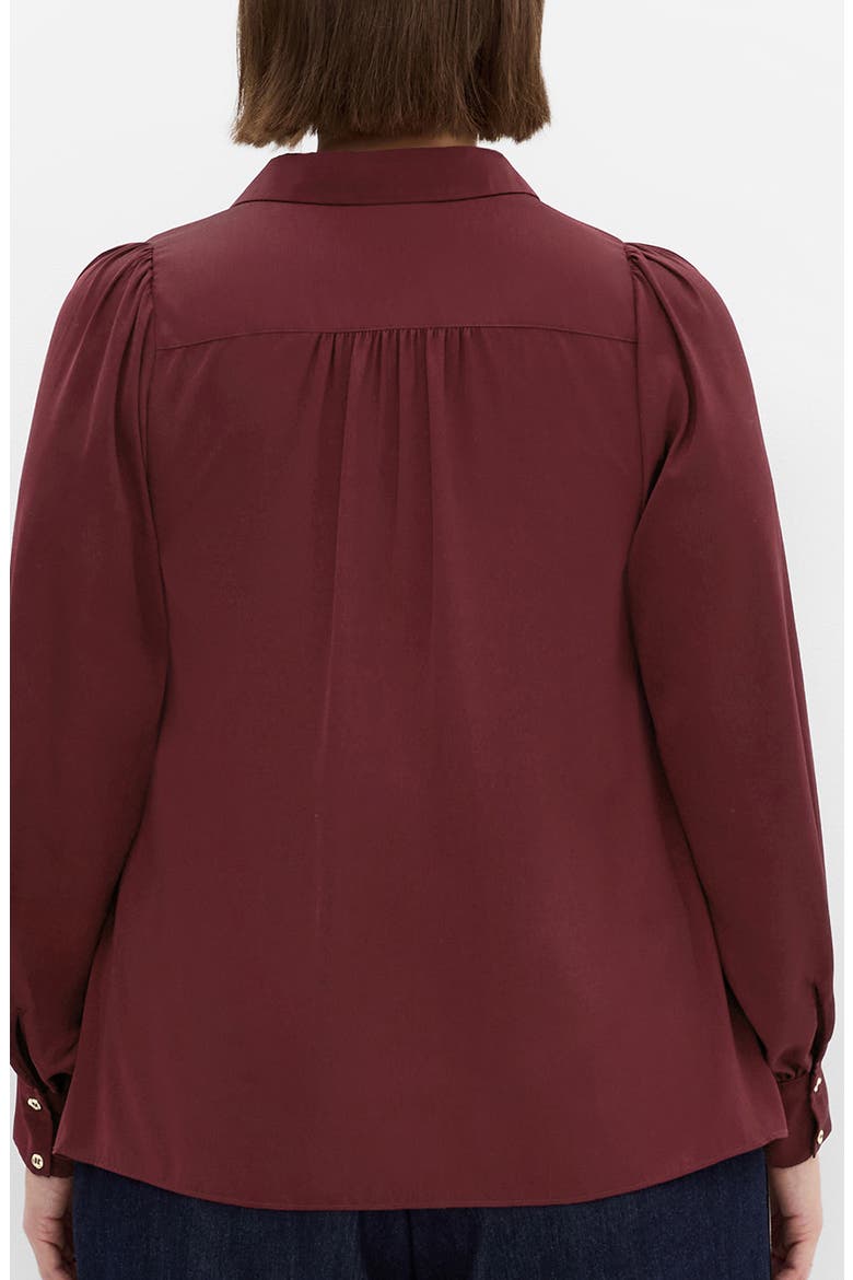 Hadlee V-Neck Button-Up Shirt, Alternate, color, DARK CHERRY