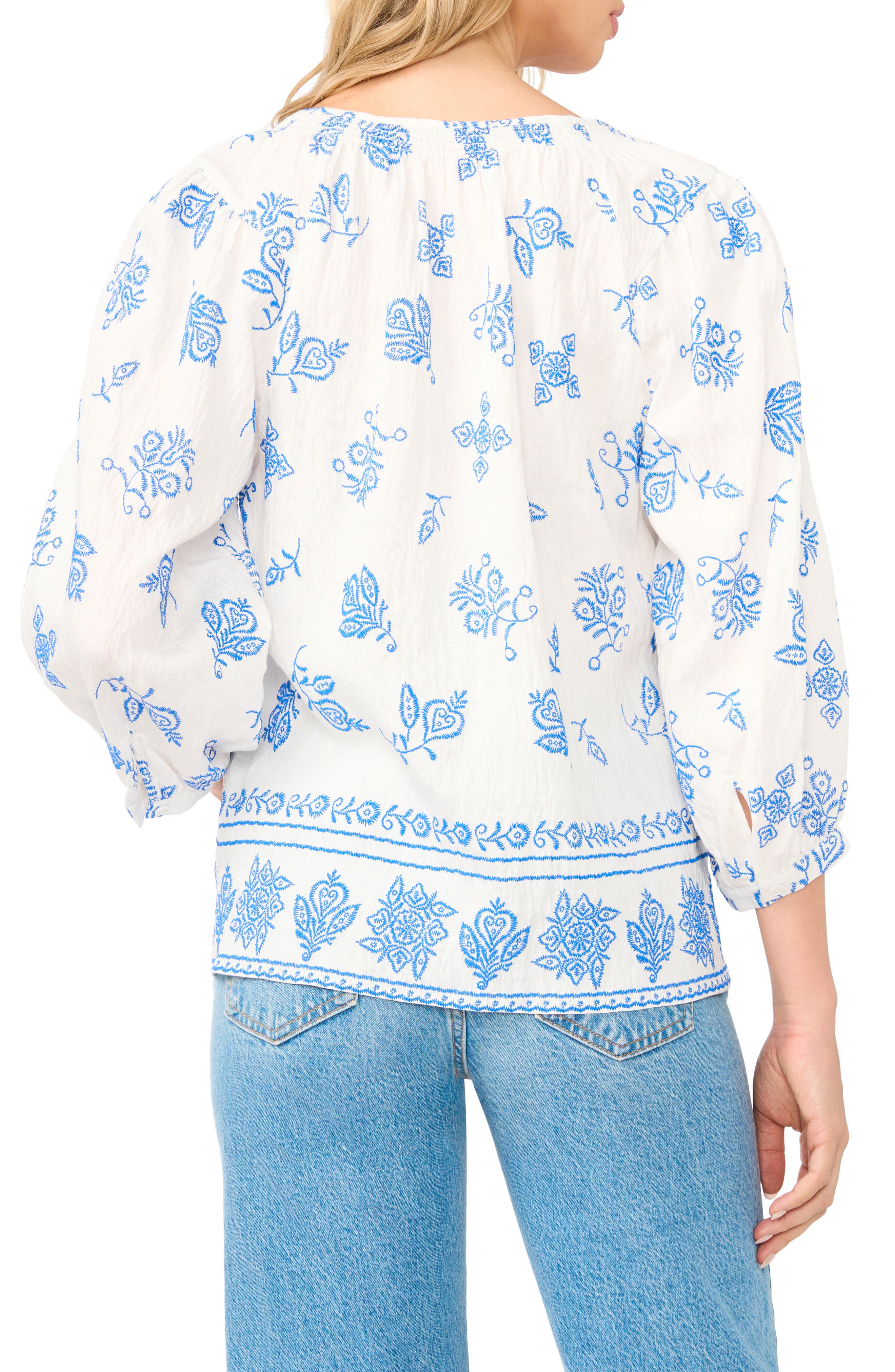 Tie Neck Peasant Top - image 2